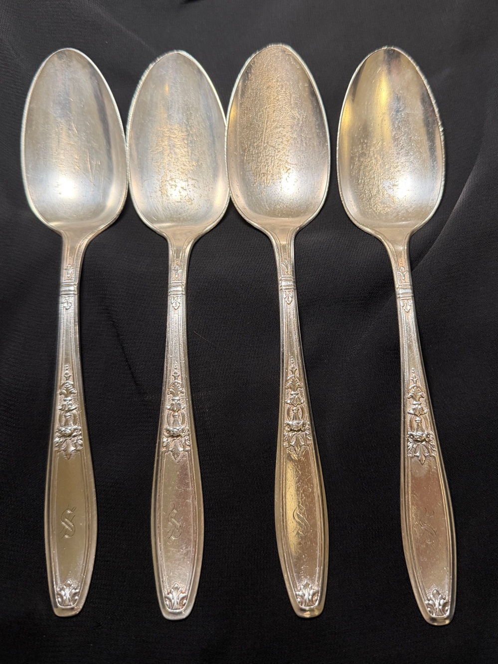 Antique Vintage 1847 Roger Bros Silverplate Tablespoons 8” Ambassador (4)